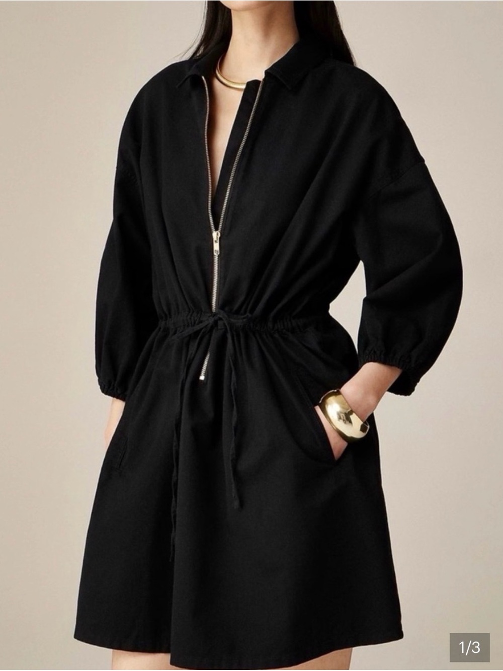 New With Tags JCrew Zip Front Drawstring Waist Dress